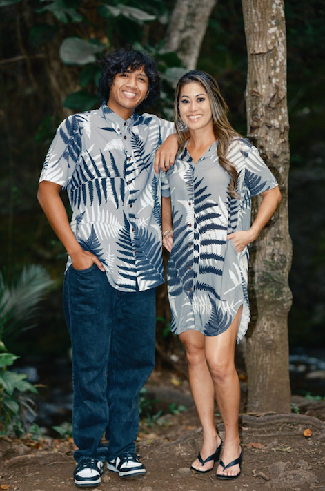Gray Palapalai Aloha Shirt