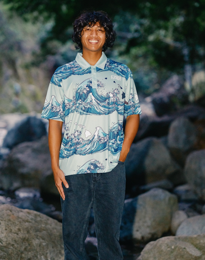 Great Wave Polo Shirts