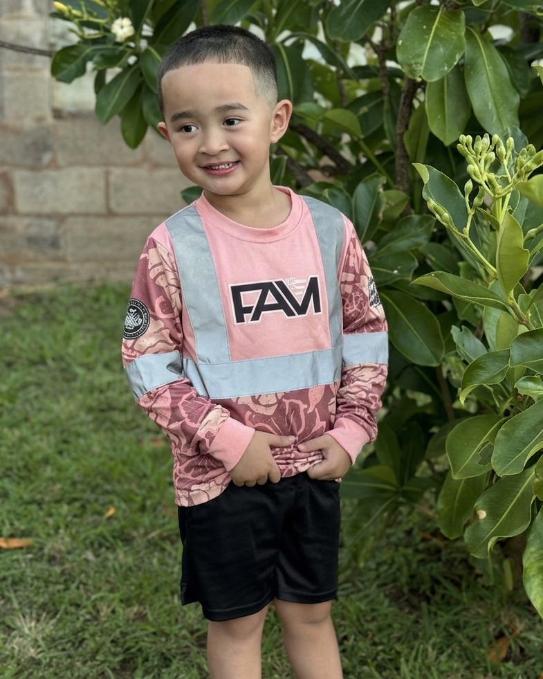 Youth Pink Retro Ma'o Long Sleeve Hi Viz