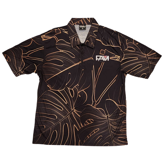 Black & Gold Monstera Polo