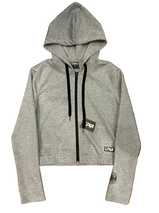 Gray Athletic Zip Up Hoodie