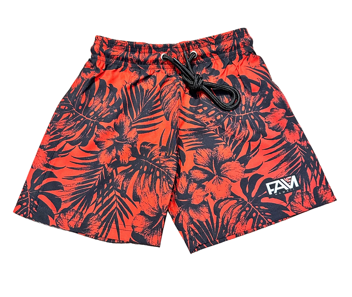 Red Floral Youth Shorts