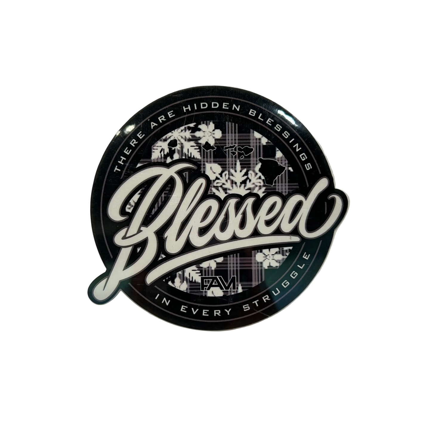 FAM Blessed Black Palaka 3.75” Sticker