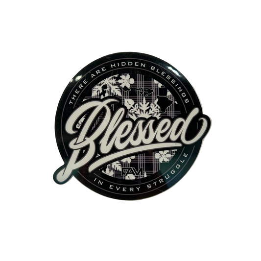 FAM Blessed Black Palaka 3.75” Sticker