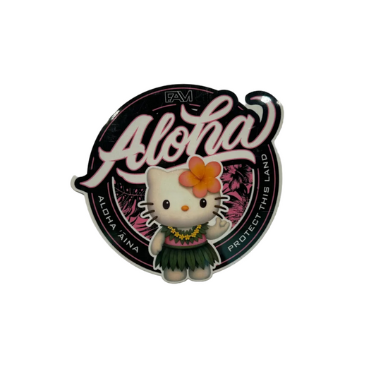 FAM Aloha Kitty 3.5” Sticker