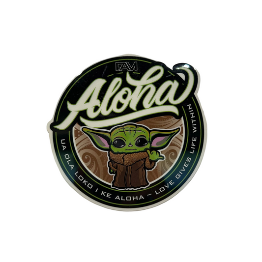 FAM Aloha Yoda 4” Sticker