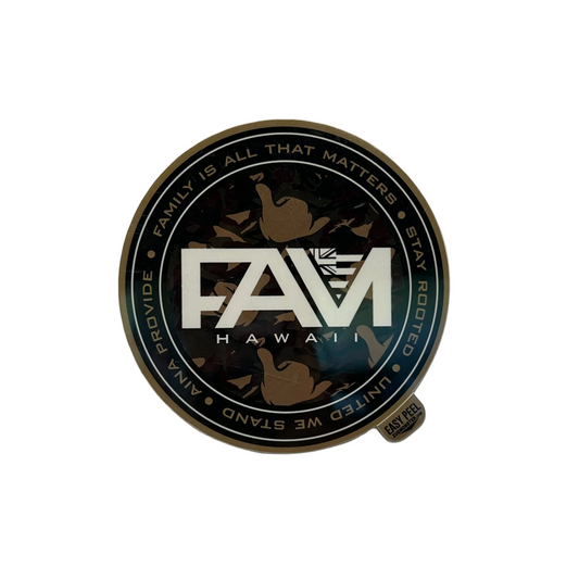 FAM Shaka Camo 4” Sticker