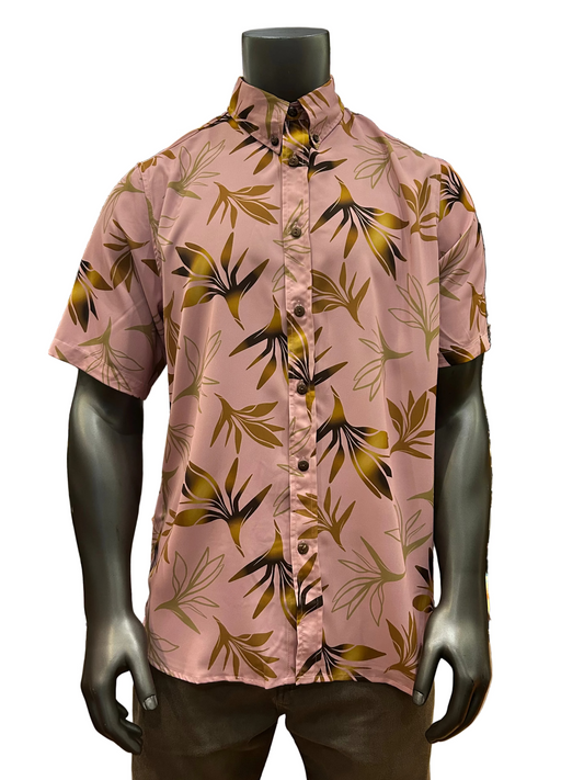 Pink Birds of Paradise Aloha Shirt