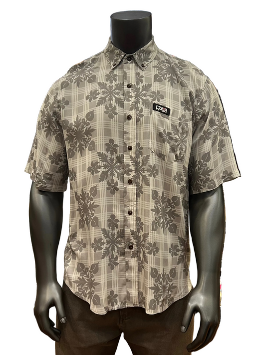 Gray Quilt Palaka Aloha Shirt