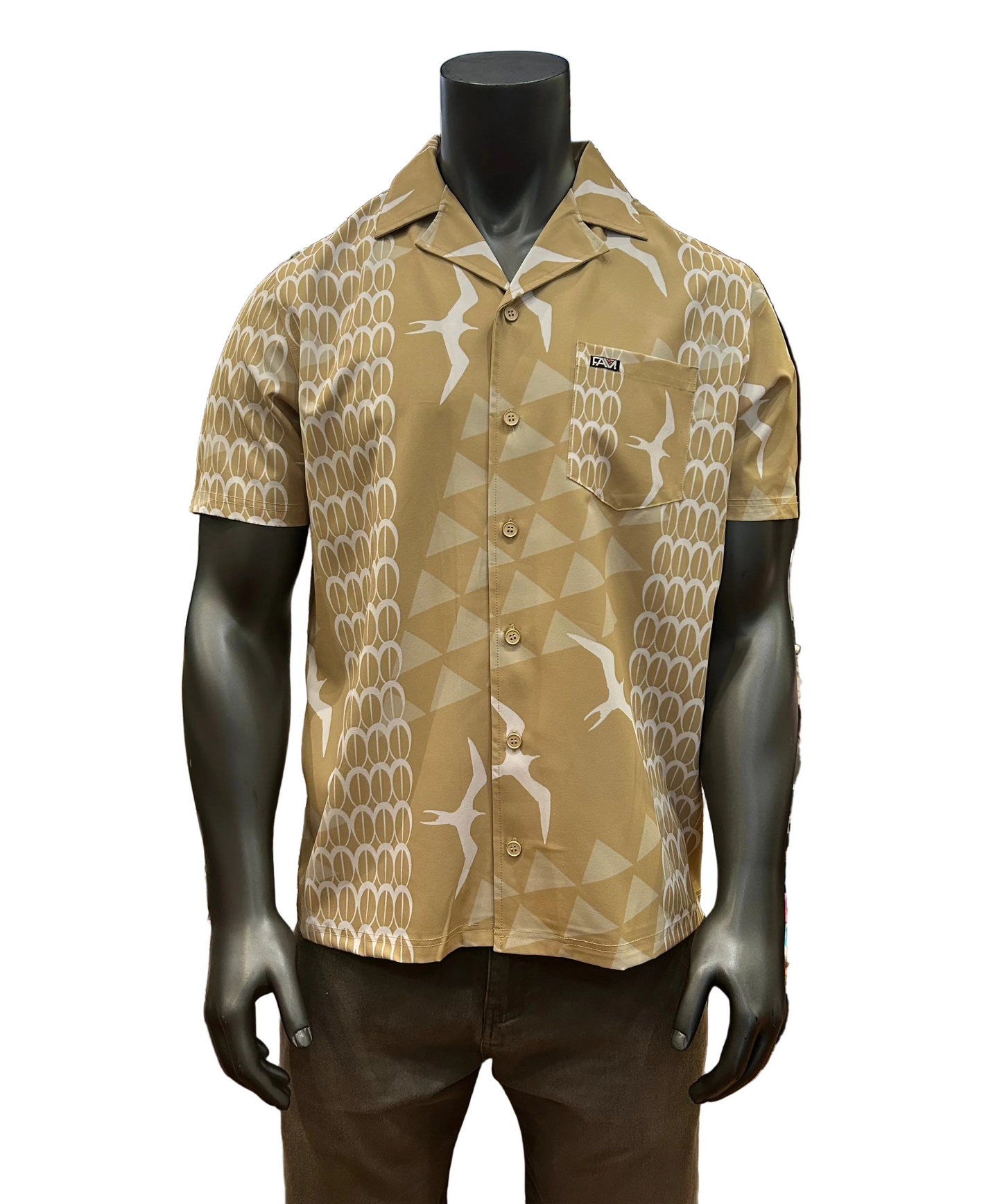 Beige Iwa V-Neck Aloha Shirt V2