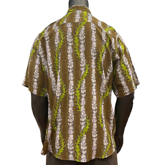 Brown Pikake Aloha Shirts