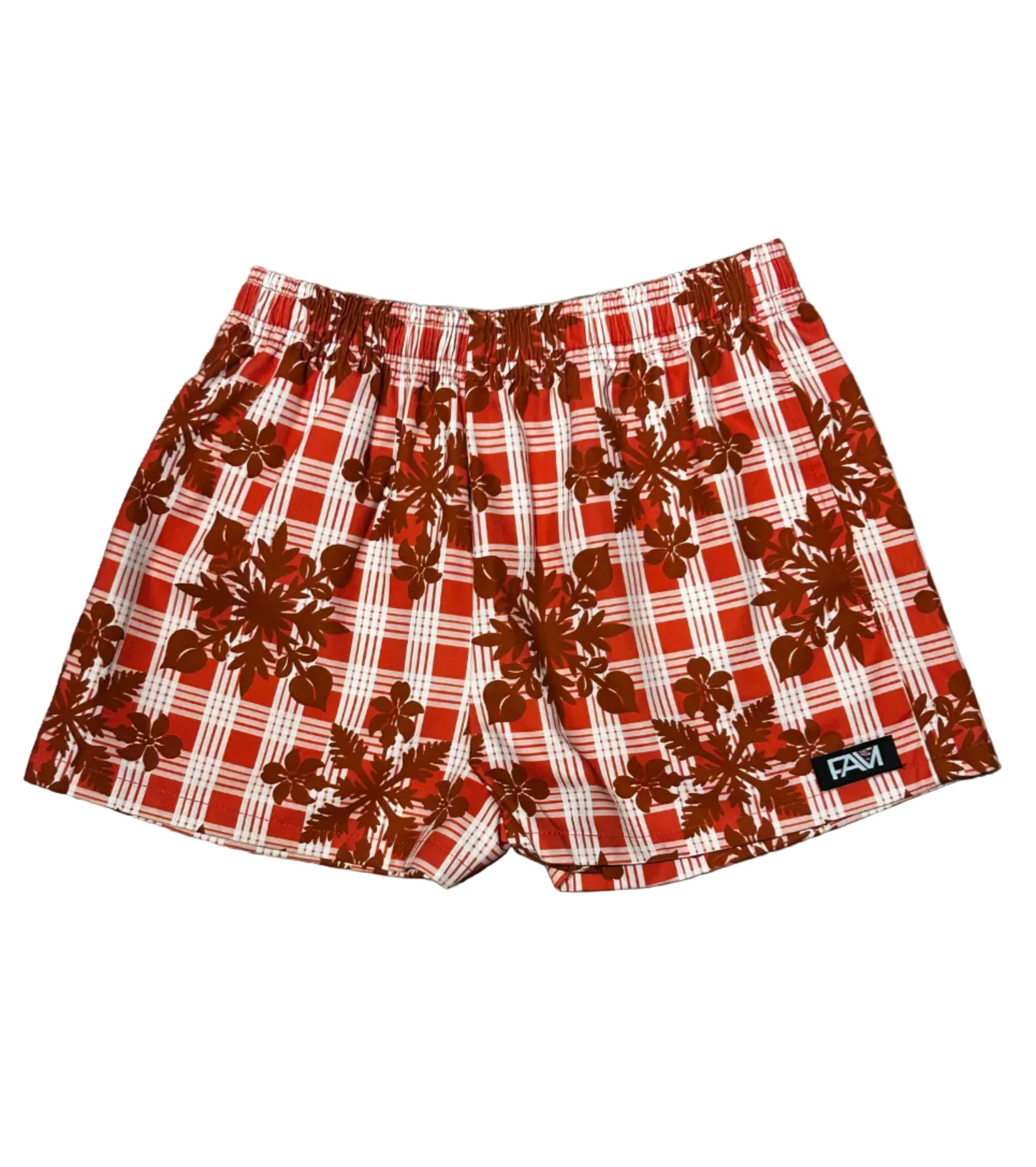 Red Palaka Quilt Shorts