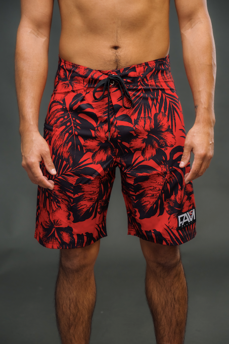 Red Floral Board Shorts