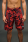 Red Floral Board Shorts