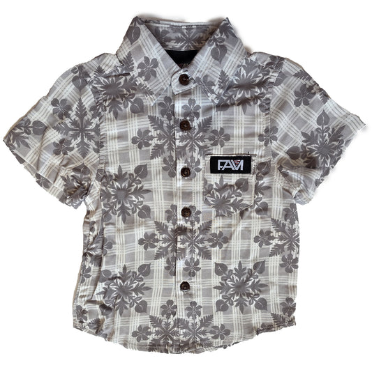 Toddler/Youth Gray Palaka Quilt Aloha Shirt