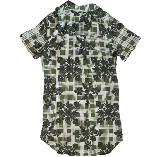 Green Palaka Quilt Dress Shirt