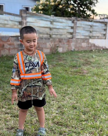 Youth Forest Camo Long Sleeve Hi Viz