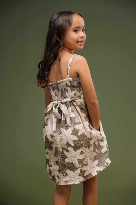 Youth Olive Lilies Babydoll Dress