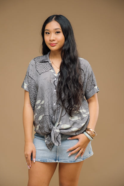Upena Ahinahina Oversized Blouse