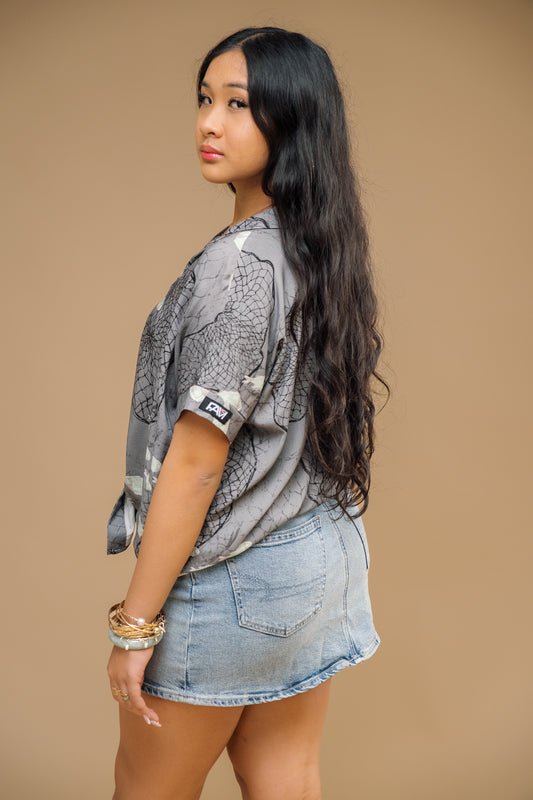 Upena Ahinahina Oversized Blouse