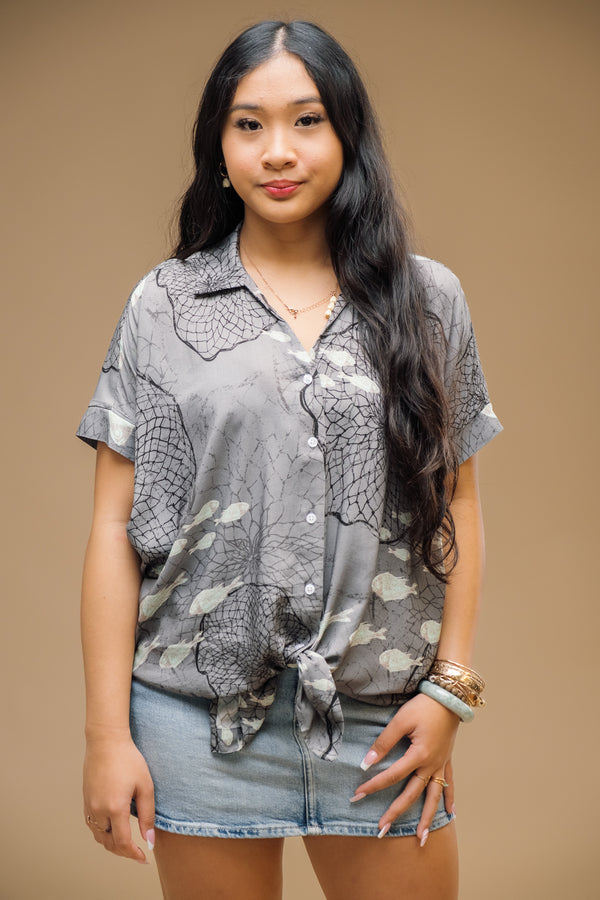 Upena Ahinahina Oversized Blouse