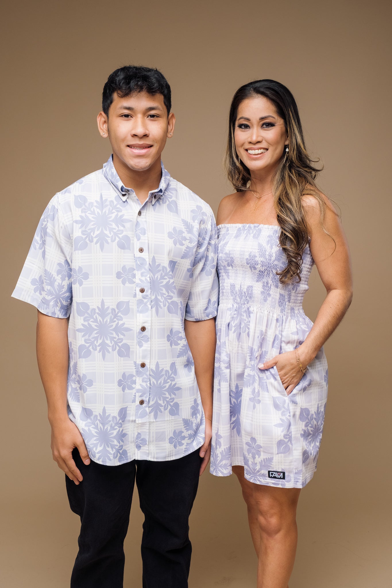 Lavender Palaka Quilt Mini Dress