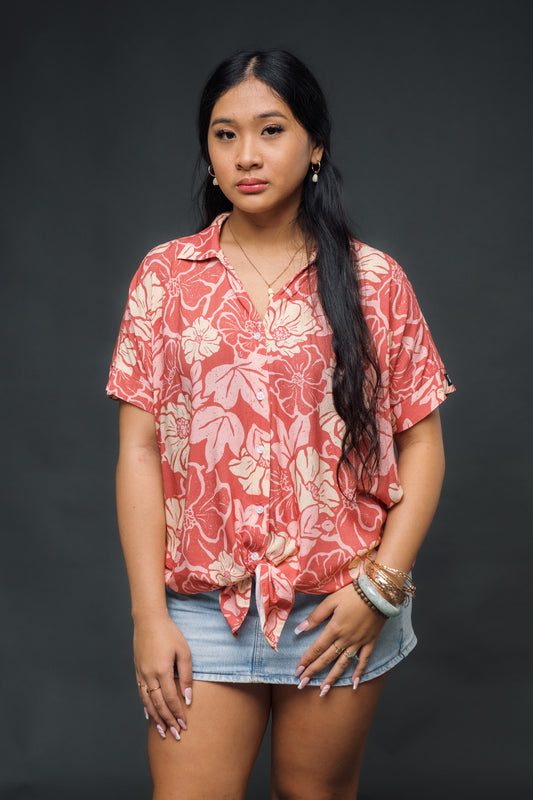 Retro Rusty Ma'o Oversized Blouse