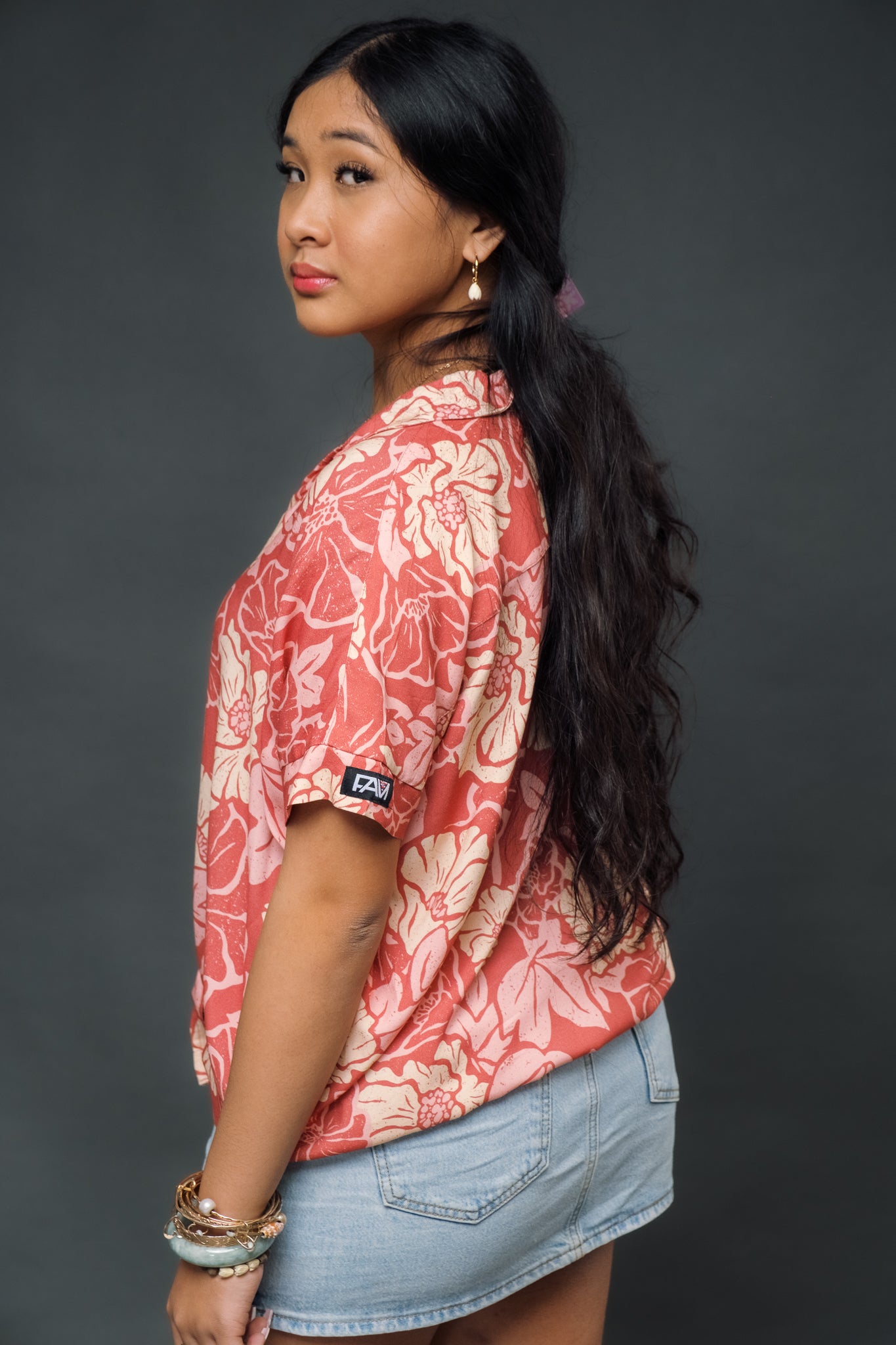 Retro Rusty Ma'o Oversized Blouse