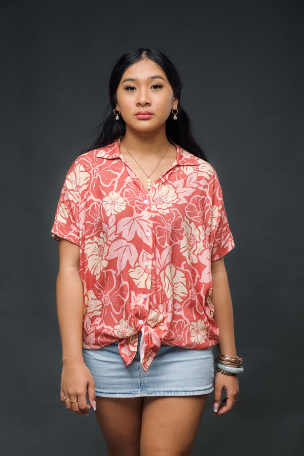 Retro Rusty Ma'o Oversized Blouse