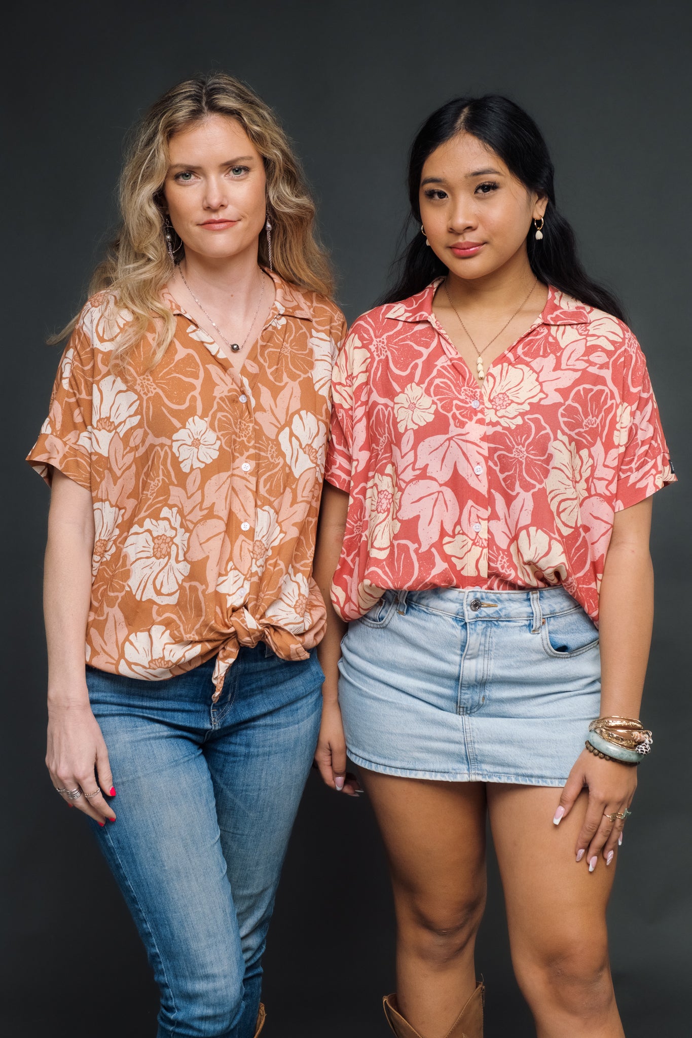Retro Toffee Ma'o Oversized Blouse