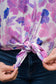 Retro Lavender Hibiscus Oversized Blouse