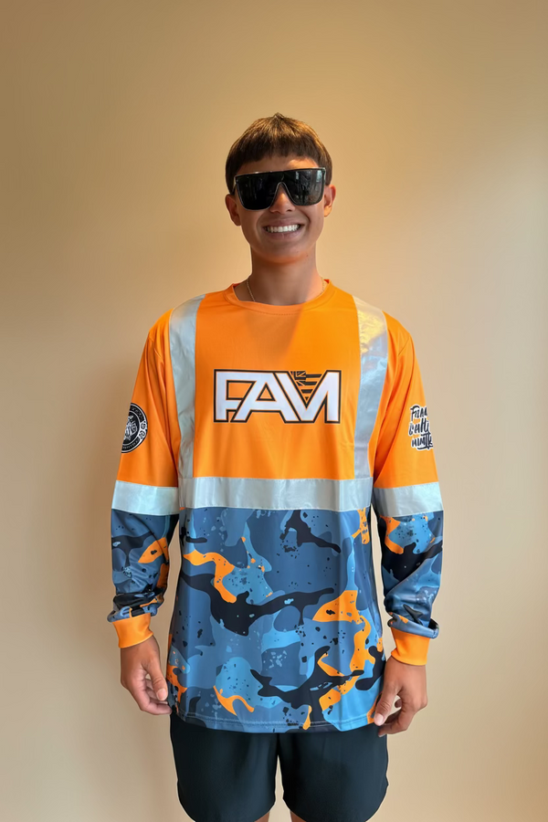 Orange Camo Long Sleeve Hi Viz