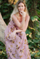 Pink Birds of Paradise Maxi Dress