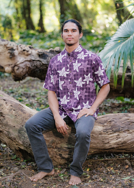 Purple Crown Palaka Aloha Shirt