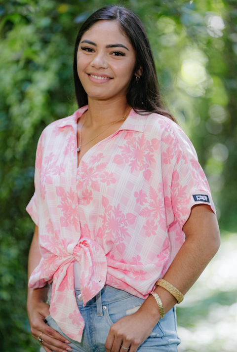 Pink Palaka Quilt Oversized Blouse