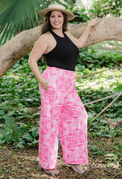 Pink Palaka Quilt Palazzo