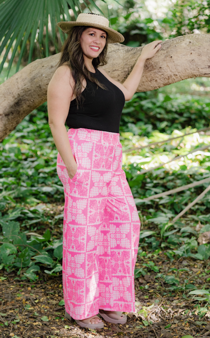 Pink Palaka Quilt Palazzo