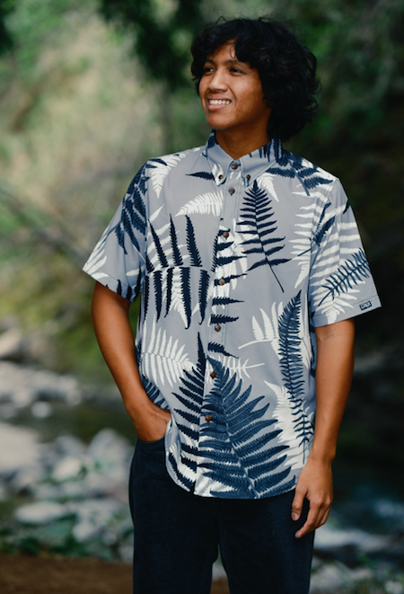 Gray Palapalai Aloha Shirt