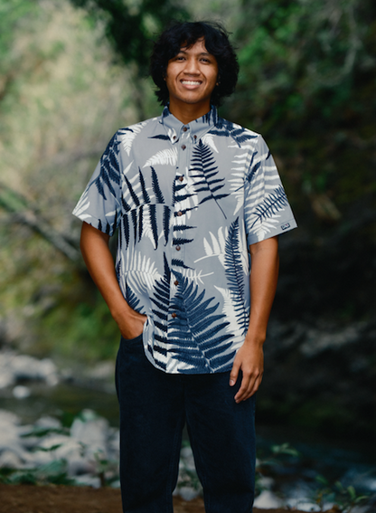 Gray Palapalai Aloha Shirt