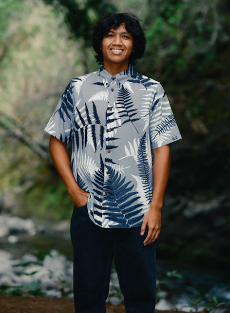 Gray Palapalai Aloha Shirt