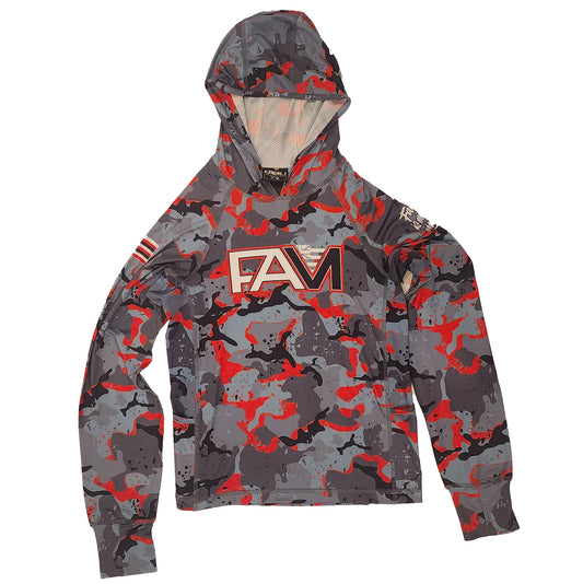 Red Camo UV Sun Youth Hoodies