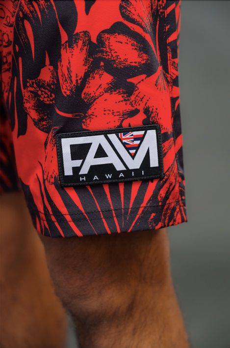 Red Floral Board Shorts