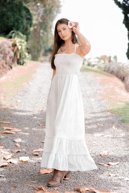 White Hibiscus Skirt Maxi
