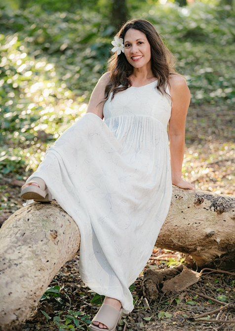 White Hibiscus Maxi Dress