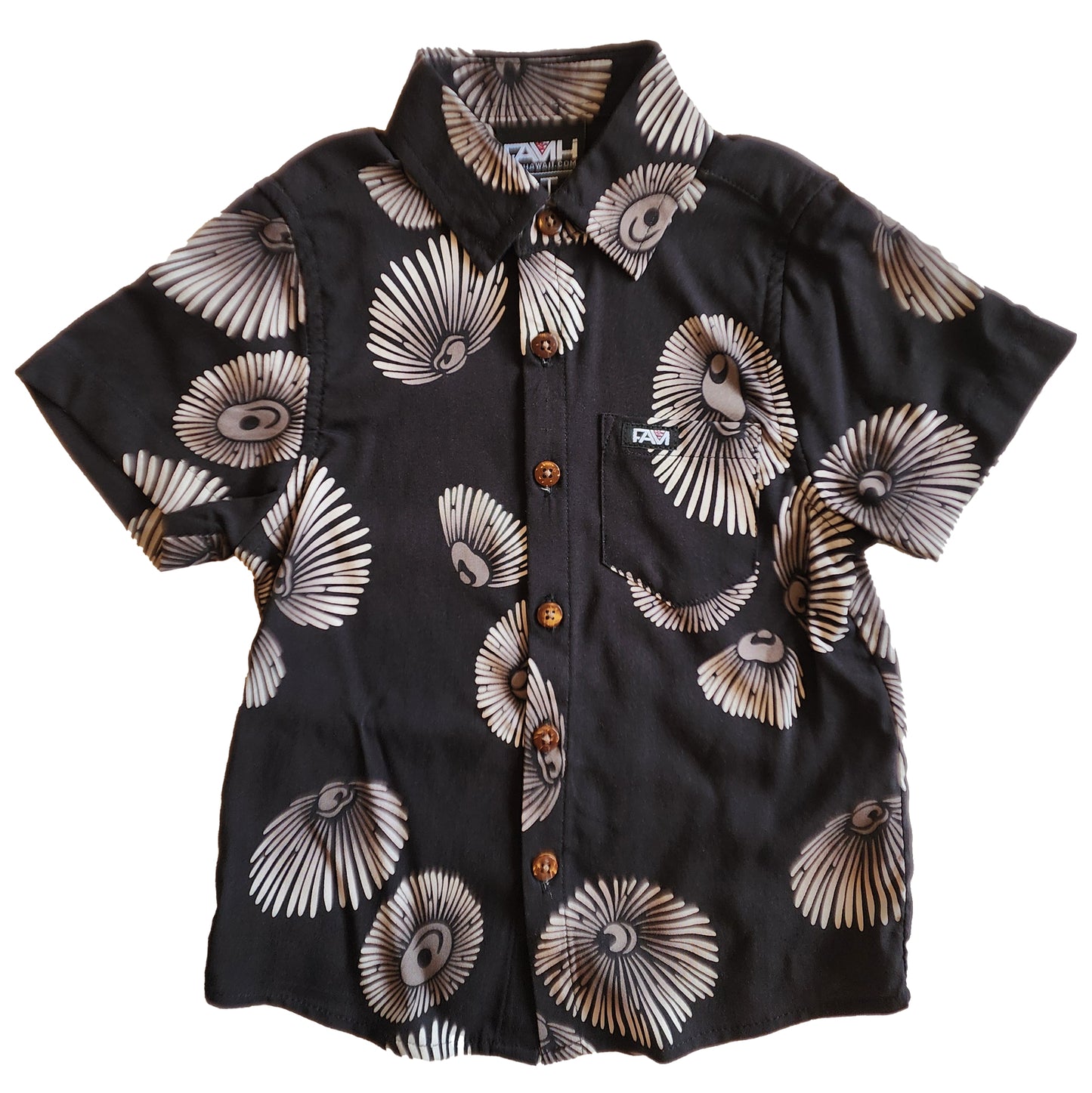 Black Opihi Keiki Aloha Shirt