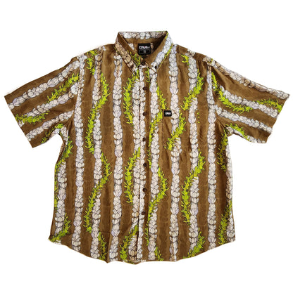 Brown Pikake Aloha Shirts