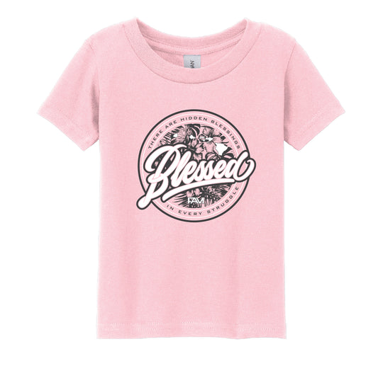 Pink Floral Blessed Toddler Tee