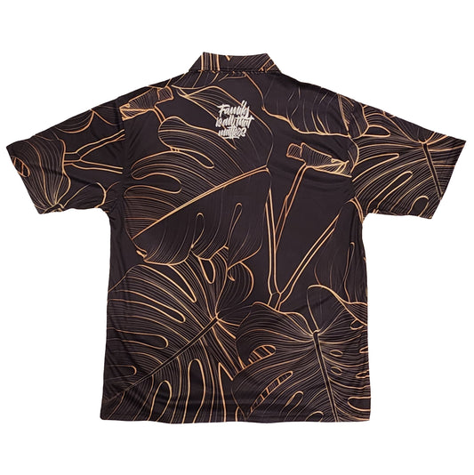 Black & Gold Monstera Polo