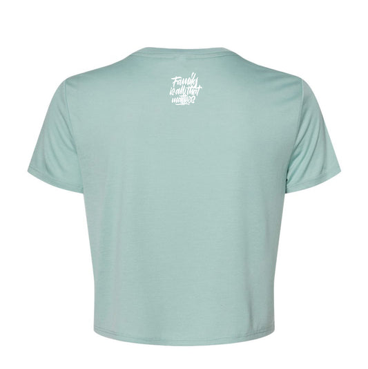 Teal FAM Naupaka Crop Top