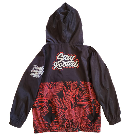 Red Stay Rooted Ulu Youth Wind Breaker